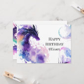 Niedlicher verzauberter Drache Geburtstag Karte (Vorderseite/Rückseite Beispiel)