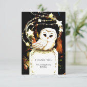 Niedlicher verzauberter Geburtstag Dankeskarte (Stehend Vorderseite)