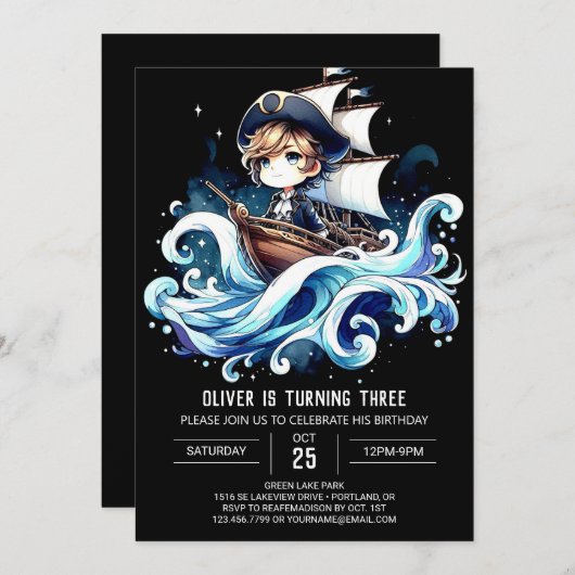 Niedlicher verzauberter Geburtstag Einladung (Vorne/Hinten)