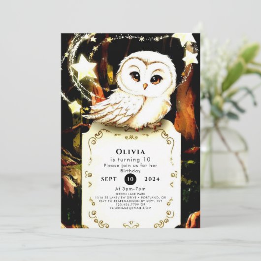 Niedlicher verzauberter Geburtstag Einladung (Stehend Vorderseite)