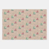 Niedlicher Vespa Weihnachtsbaum auf Kraft Geschenkpapier Set (Vorderseite 3)