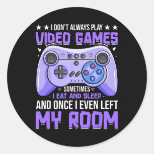 Niedlicher Video Game Lover Gaming Player für Kind Runder Aufkleber