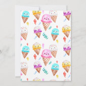 Niedlicher Vier-Eis-Lkw 4. Sommer Kindergeburtstag Einladung (Rückseite)