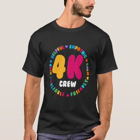 Niedlicher vierter Kindergartenlehrer Crew 4k Crew T-Shirt (Vorderseite)