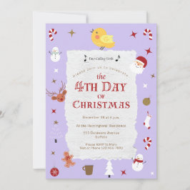 Niedlicher vierter Weihnachtsfeiertag Traditionali Einladung