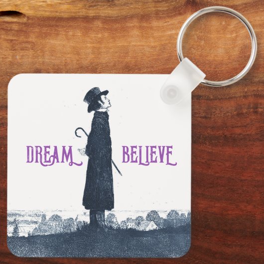 Niedlicher Viktorianischer Menschentraum glaubte Z Schlüsselanhänger (Rückseite)