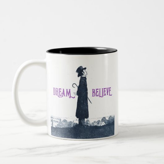 Niedlicher Viktorianischer Menschentraum glaubte Z Zweifarbige Tasse (Links)