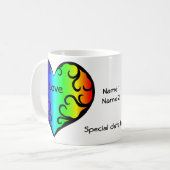 Niedlicher viktorianischer RegenbogenJahrestag Kaffeetasse (Vorderseite Links)