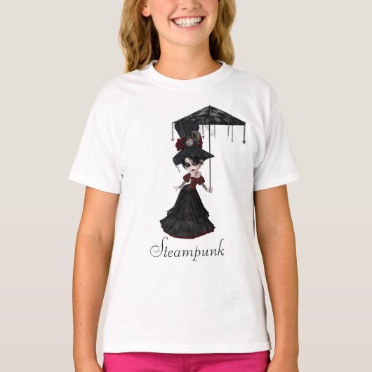 Niedlicher Viktorianischer Steampunk Goth Girl & P T-Shirt (Vorderseite)