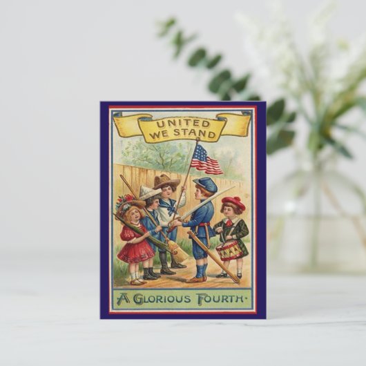 Niedlicher Vintager Amerikanische Unabhängigkeitst Postkarte (Stehend Vorderseite)