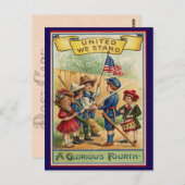 Niedlicher Vintager Amerikanische Unabhängigkeitst Postkarte (Vorne/Hinten)