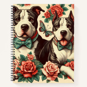 Niedlicher Vintager amerikanischer Pit Bull Terrie Notizblock