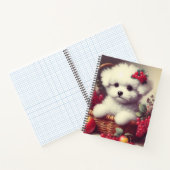 Niedlicher Vintager Bichon Frisé Malerei Notizblock (Innenseite)
