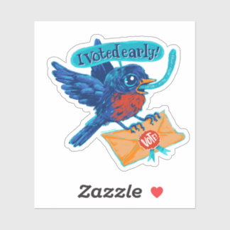 Niedlicher Vintager Blauer Vogel I-Sticker Aufkleber