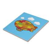 Niedlicher Vintager Blimp-Ballon Zeichnend Fliese (Seite)