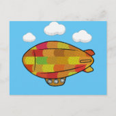 Niedlicher Vintager Blimp-Ballon Zeichnend Postkarte (Vorderseite)