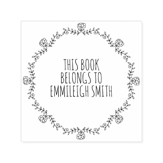 Niedlicher Vintager Blumenrahmen Permastempel (Design)