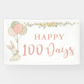 Niedlicher Vintager Blumenstrauß 100 Tage Banner (Horizontal)