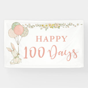 Niedlicher Vintager Blumenstrauß 100 Tage Banner