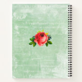 Niedlicher Vintager Blumenzitzer Notizblock (Rückseite)