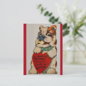 Niedlicher Vintager Bulldogge in den 50er Jahren Postkarte (Stehend Vorderseite)