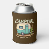 Niedlicher Vintager Campingplatz und Camping-Zitat Dosenkühler (Kanne Rückseite)