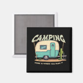 Niedlicher Vintager Campingplatz und Camping-Zitat Magnet (Vorderseite/Rückseite)