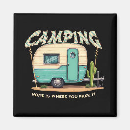 Niedlicher Vintager Campingplatz und Camping-Zitat Magnet