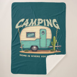 Niedlicher Vintager Campingplatz und Camping-Zitat Sherpadecke