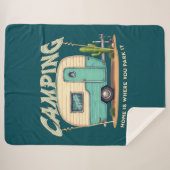 Niedlicher Vintager Campingplatz und Camping-Zitat Sherpadecke (Vorderseite (Horizontal))