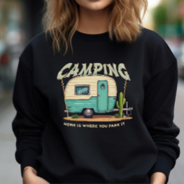 Niedlicher Vintager Campingplatz und Camping-Zitat Sweatshirt