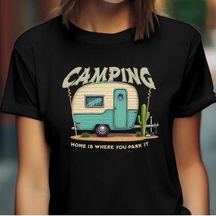 Niedlicher Vintager Campingplatz und Camping-Zitat T-Shirt