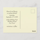 Niedlicher Vintager Cartoon Couple Save the Date Postkarte (Rückseite)