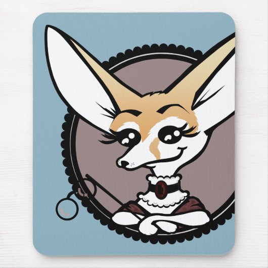 NIEDLICHER VINTAGER CARTOON FENNEC FOX MAUSPAD (Vorne)