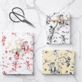 Niedlicher Vintager Cherub Cupid Angeln Geschenkpapier Set