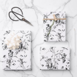 Niedlicher Vintager Cherub Cupid Angeln Geschenkpapier Set