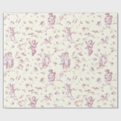 Niedlicher Vintager Cherub Kupiden Engel Rosa Blum Geschenkpapier (Flach)