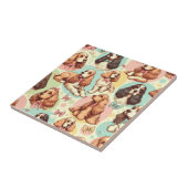 Niedlicher Vintager Cocker Spanisch Nahtloses Must Fliese (Seite)