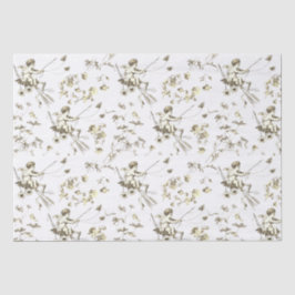 Niedlicher Vintager Cupid Angel Beige Creme Floral Seidenpapier