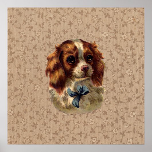Niedlicher Vintager Dogendruck Poster (Vorne)