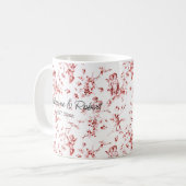 Niedlicher Vintager Engel mit Blumenmuster Roter T Kaffeetasse (Vorderseite Links)