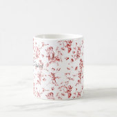 Niedlicher Vintager Engel mit Blumenmuster Roter T Kaffeetasse (Mittel)