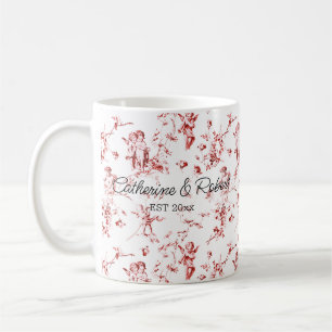 Niedlicher Vintager Engel mit Blumenmuster Roter T Kaffeetasse