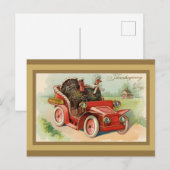 Niedlicher Vintager Erntedank der Türkei Postkarte (Vorne/Hinten)