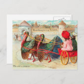 Niedlicher Vintager Erntedank Feiertagspostkarte (Vorne/Hinten)