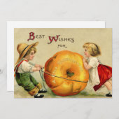 Niedlicher Vintager Erntedank-Gruß Feiertagskarte (Vorne/Hinten)