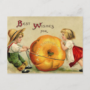 Niedlicher Vintager Erntedank-Gruß Feiertagspostkarte