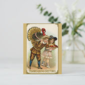Niedlicher Vintager Erntedank Grüße Türkei Postkarte (Stehend Vorderseite)