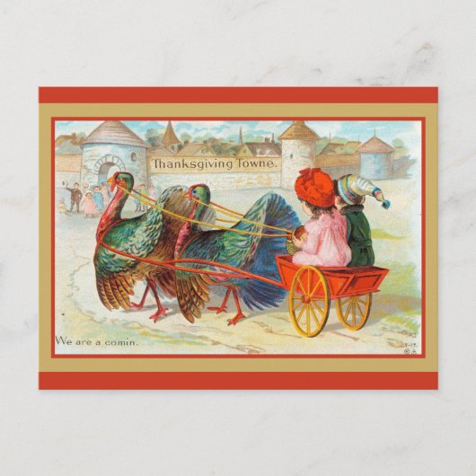 Niedlicher Vintager Erntedank Stadt Türkei Postkarte (Vorderseite)