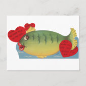 Niedlicher Vintager Fisch Valentine Feiertagspostkarte (Vorderseite)